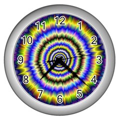 Psychedelic Blackhole Wall Clock (silver) by Filthyphil