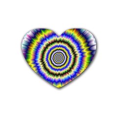 Psychedelic Blackhole Rubber Coaster (heart)  by Filthyphil