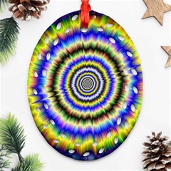 Psychedelic Blackhole Ornament (oval Filigree) by Filthyphil