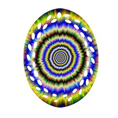 Psychedelic Blackhole Oval Filigree Ornament (two Sides) by Filthyphil