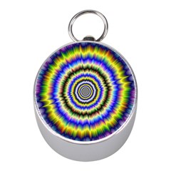 Psychedelic Blackhole Mini Silver Compasses by Filthyphil