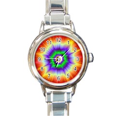 Psychedelic Trance Round Italian Charm Watch by Filthyphil