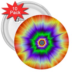 Psychedelic Trance 3  Buttons (10 Pack)  by Filthyphil