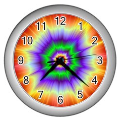 Psychedelic Trance Wall Clock (silver) by Filthyphil