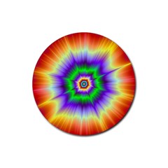 Psychedelic Trance Rubber Coaster (round)  by Filthyphil