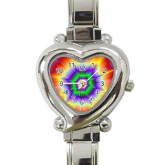 Psychedelic Trance Heart Italian Charm Watch by Filthyphil