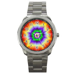 Psychedelic Trance Sport Metal Watch by Filthyphil