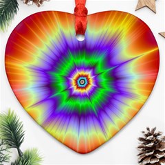 Psychedelic Explosion Ornament (heart) by Filthyphil