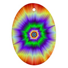 Psychedelic Trance Oval Ornament (two Sides) by Filthyphil