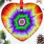 Psychedelic Trance Heart Ornament (Two Sides) Front