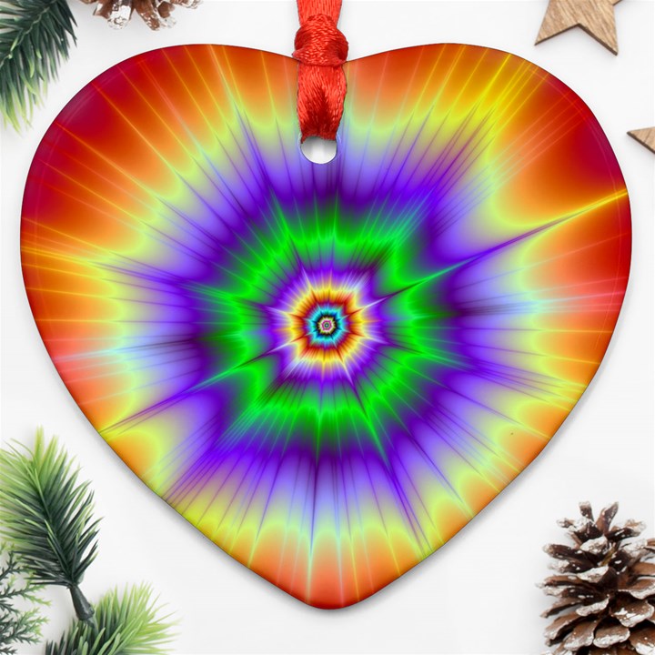 Psychedelic Trance Heart Ornament (Two Sides)