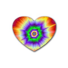 Psychedelic Trance Rubber Coaster (heart)  by Filthyphil