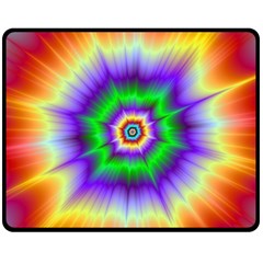 Psychedelic Trance Fleece Blanket (medium)  by Filthyphil