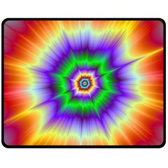 Psychedelic Trance Double Sided Fleece Blanket (medium)  by Filthyphil