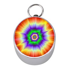 Psychedelic Trance Mini Silver Compasses by Filthyphil