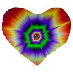 Psychedelic Trance Large 19  Premium Flano Heart Shape Cushions by Filthyphil