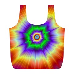 Psychedelic Explosion Full Print Recycle Bag (l) by Filthyphil