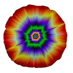 Psychedelic Explosion Large 18  Premium Flano Round Cushions by Filthyphil