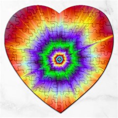 Psychedelic Big Bang Jigsaw Puzzle (heart) by Filthyphil