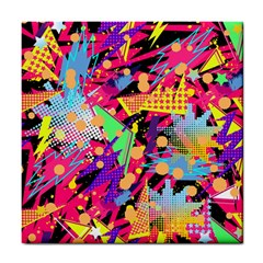 Psychedelic Geometry Tile Coaster by Filthyphil