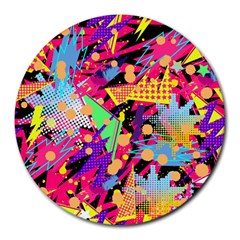 Psychedelic Geometry Round Mousepads