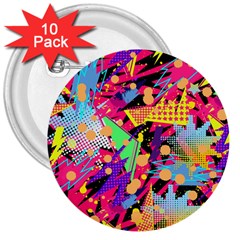 Psychedelic Geometry 3  Buttons (10 Pack) 