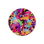 Psychedelic Geometry Rubber Round Coaster (4 pack)  Front