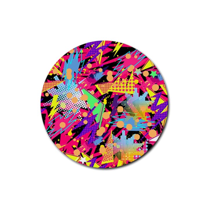 Psychedelic Geometry Rubber Round Coaster (4 pack) 