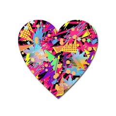 Psychedelic Geometry Heart Magnet by Filthyphil