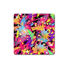 Psychedelic Geometry Square Magnet by Filthyphil