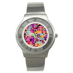 Psychedelic Geometry Stainless Steel Watch by Filthyphil