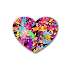 Psychedelic Geometry Heart Coaster (4 Pack) 