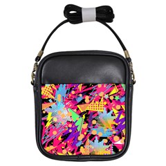 Psychedelic Geometry Girls Sling Bag by Filthyphil