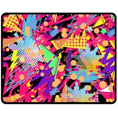 Psychedelic Geometry Double Sided Fleece Blanket (medium)  by Filthyphil