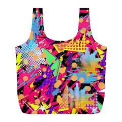 Psychedelic Geometry Full Print Recycle Bag (l) by Filthyphil