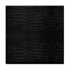 Black Crocodile Skin Tile Coaster by LoolyElzayat