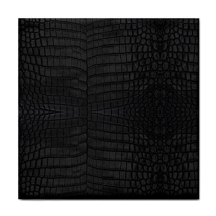 Black Crocodile Skin Tile Coaster