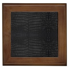 Black Crocodile Skin Framed Tile by LoolyElzayat