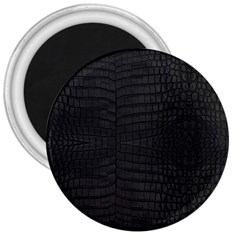 Black Crocodile Skin 3  Magnets by LoolyElzayat