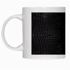 Black Crocodile Skin White Mugs by LoolyElzayat