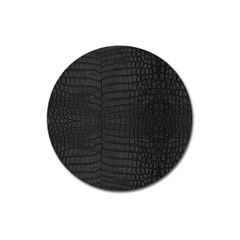 Black Crocodile Skin Magnet 3  (round) by LoolyElzayat