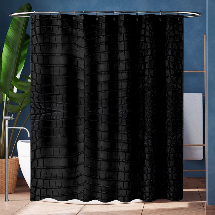 Black Crocodile Skin Shower Curtain 60  x 72  (Medium) 