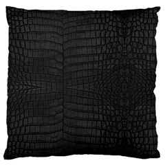 Black Crocodile Skin Large Flano Cushion Case (two Sides) by LoolyElzayat