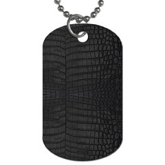 Black Crocodile Skin Dog Tag (one Side) by LoolyElzayat