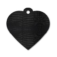 Black Crocodile Skin Dog Tag Heart (one Side) by LoolyElzayat