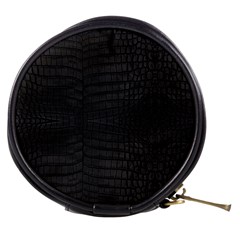 Black Crocodile Skin Mini Makeup Bag by LoolyElzayat