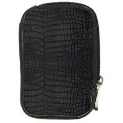 Black Crocodile Skin Compact Camera Leather Case by LoolyElzayat