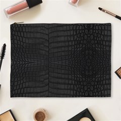 Black Crocodile Skin Cosmetic Bag (xl) by LoolyElzayat