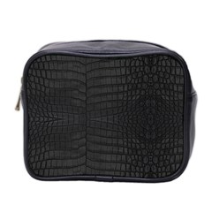 Black Crocodile Skin Mini Toiletries Bag (two Sides) by LoolyElzayat