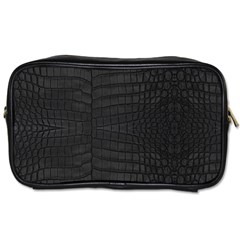 Black Crocodile Skin Toiletries Bag (one Side) by LoolyElzayat